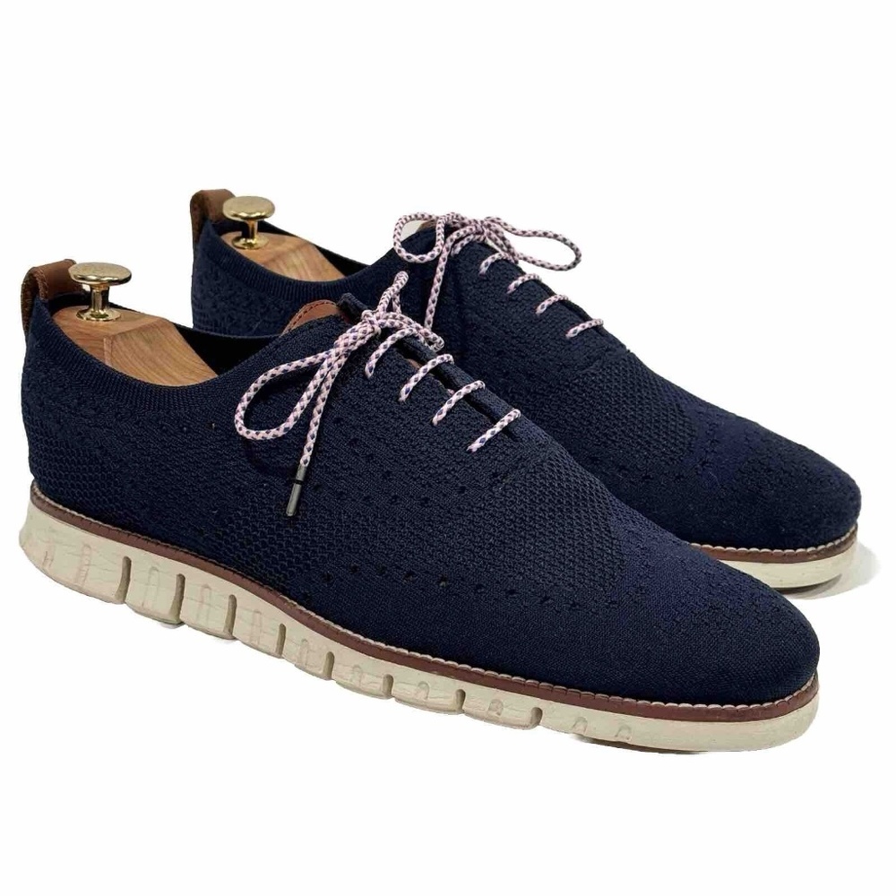 Cole Haan Zerogrand Wingtip Oxford Blue Marine Stitchlite Shoe C24947 Men's 10.5